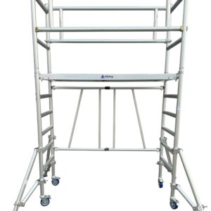 Viking foldestillas i aluminium med rekkverk, plattform og hjul