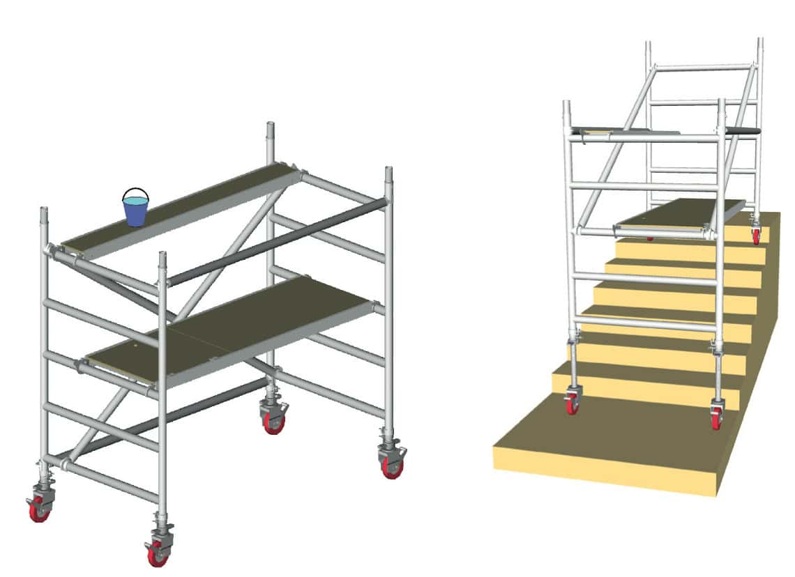 Jolly rullestillas i aluminium med hjul og arbeidsplattform