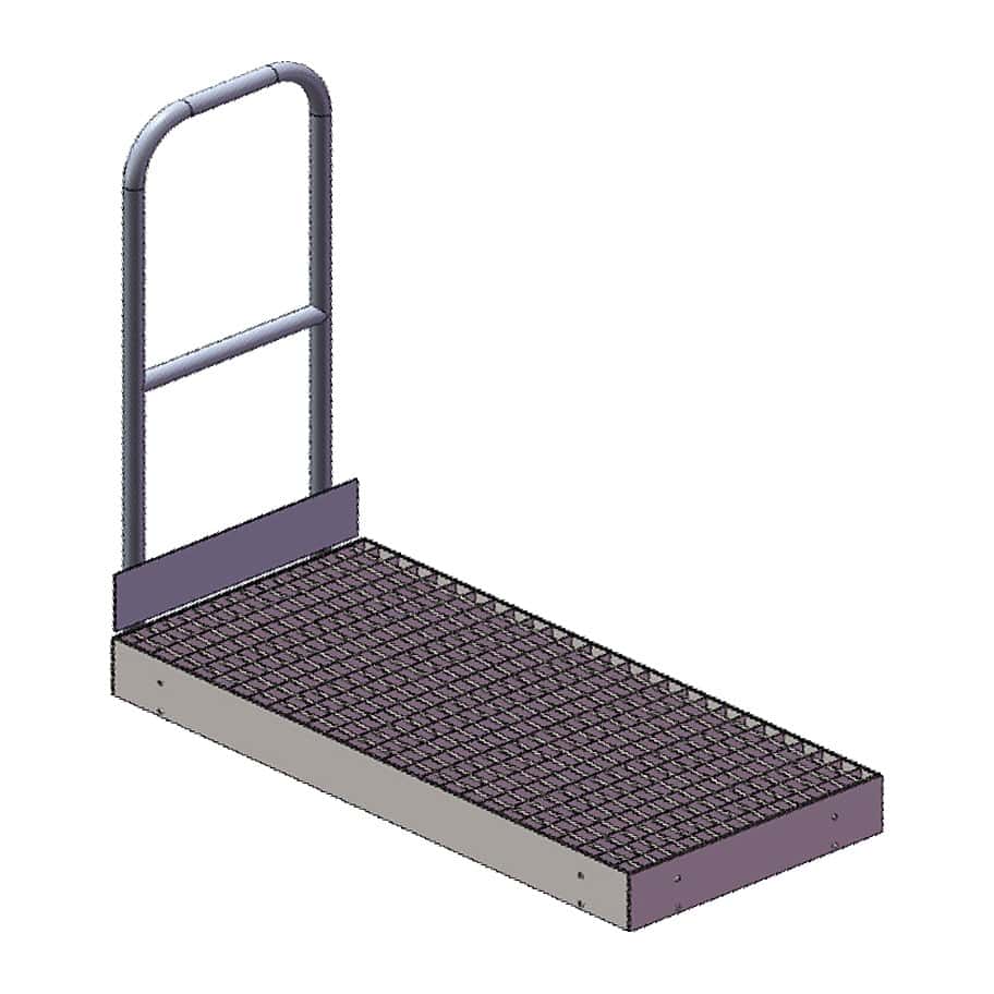 Baseplattform 50 x 100 cm med rekkverk i aluminium (varenr. 5608)