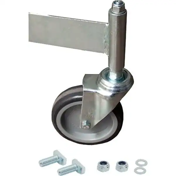 Hjul Ø 125 mm uten brems til dobbel plattformtrapp, med bolter, muttere og skiver