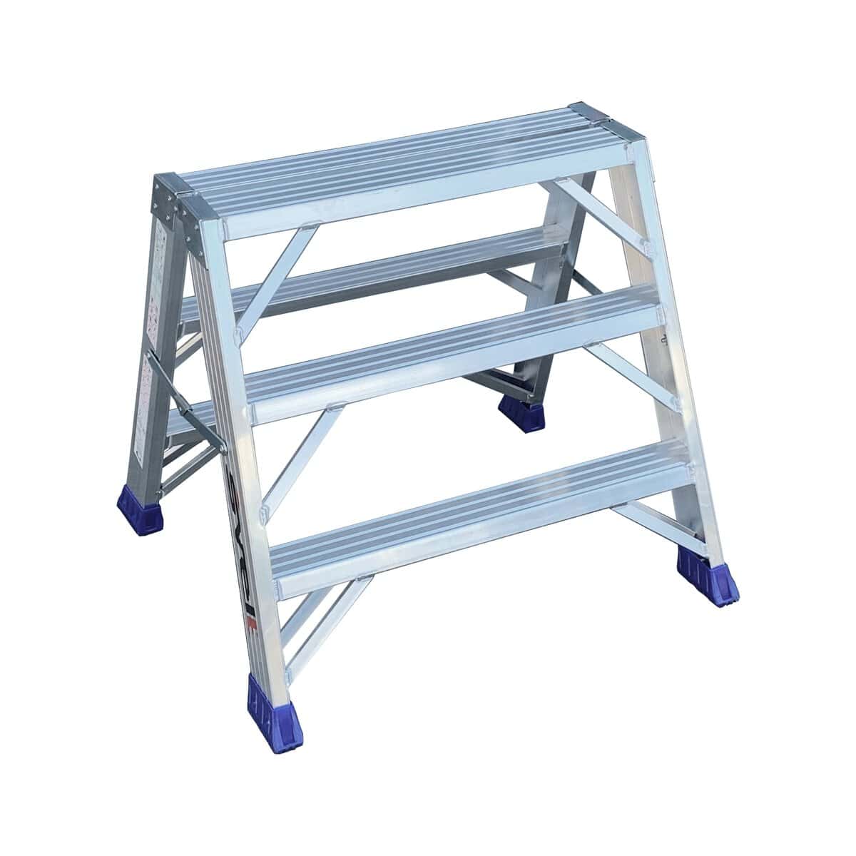 Punto arbeidskrakk i aluminium, bred, med 2x3 trinn