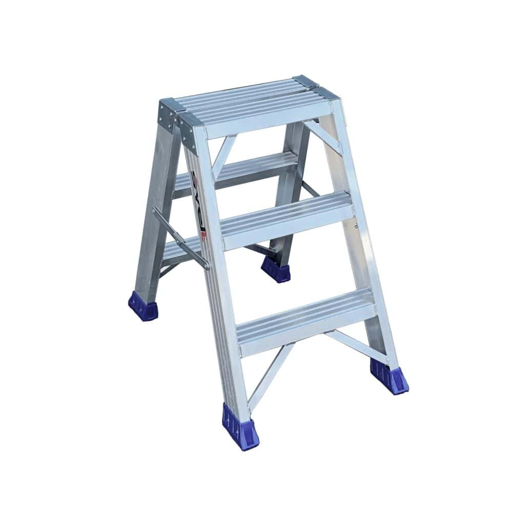 Punto arbeidskrakk i aluminium, smal, med 2x3 trinn
